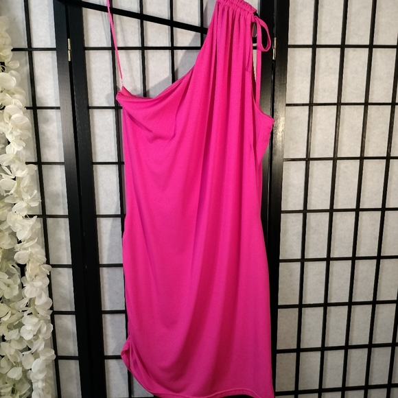 NWT Sam Edelman One Shoulder Dress Size Large Pink - Picture 5 of 7